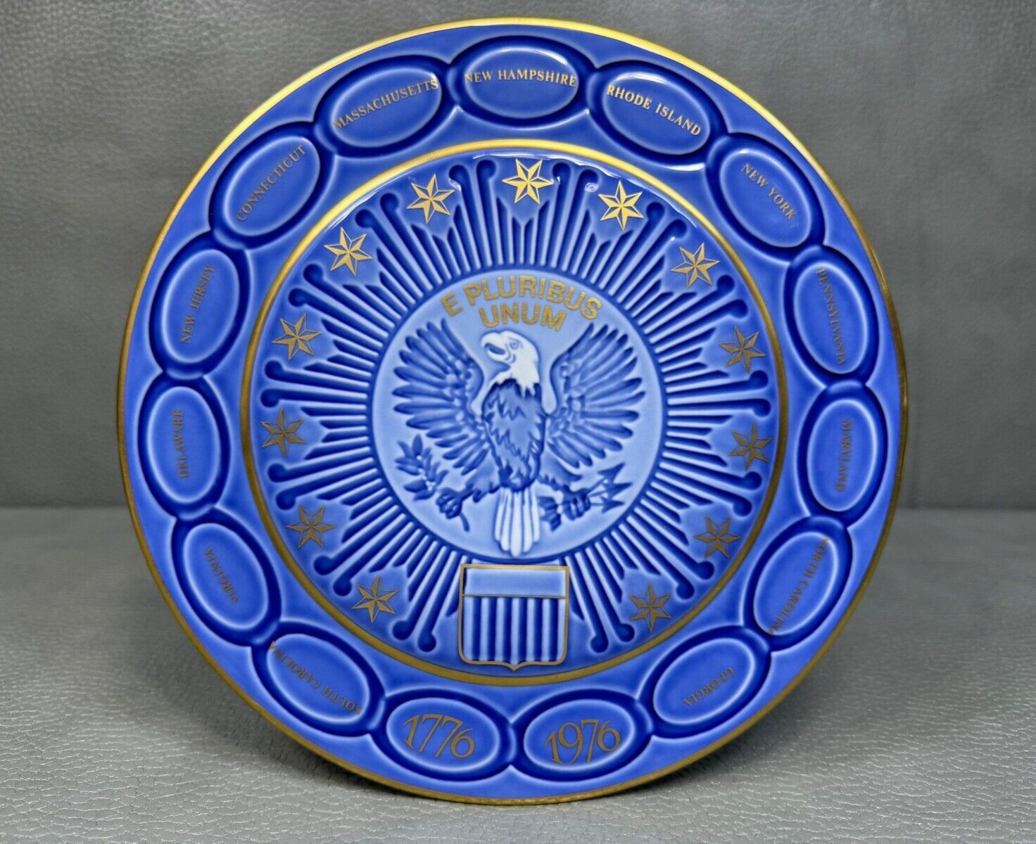 B & G Bing & Grondahl Copenhagen Porcelain USA Bicentennial Plate 1776-1976
