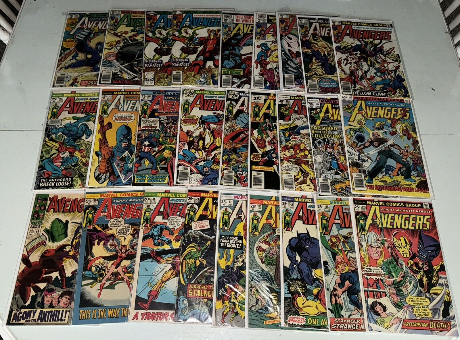 Huge Lot Of 69 Vintage 1960’s - 1980’s Avengers Comic Books 1970’s # 46 - 291