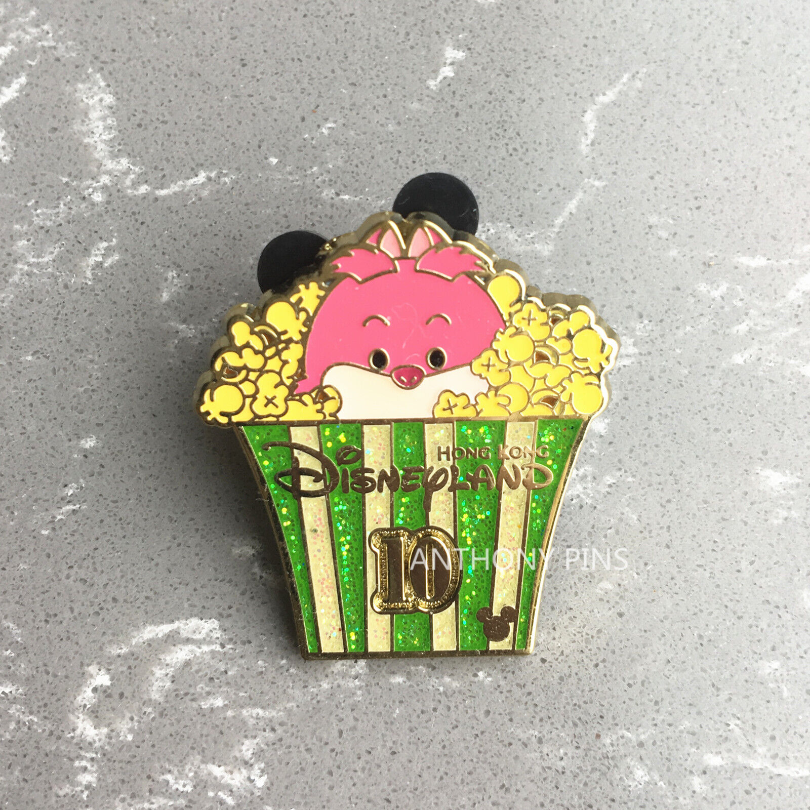 Disney Pin Hong Kong HKDL Tsum Popcorn Hidden Mickey HM Cheshire Cat VHTF