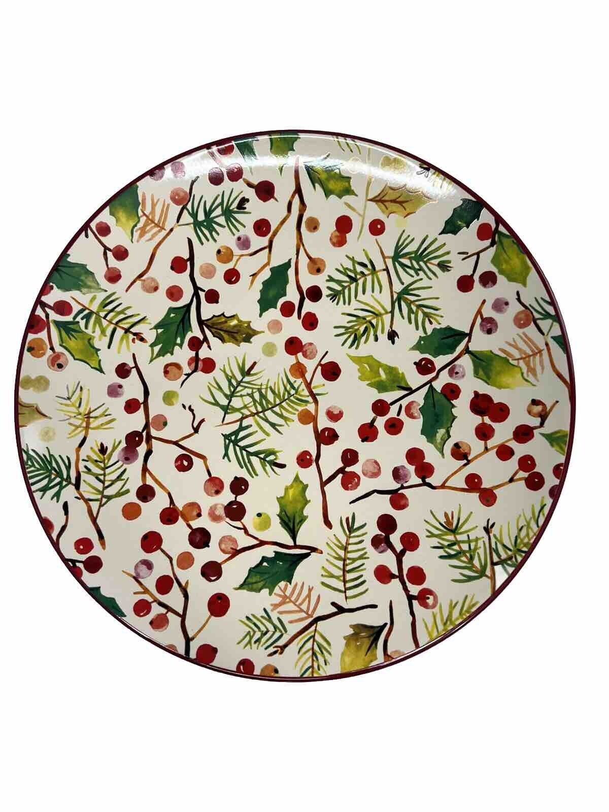 *Rare* Longaberger Holly Berry Dinner Plate Christmas Stoneware (Qty 1) #32068