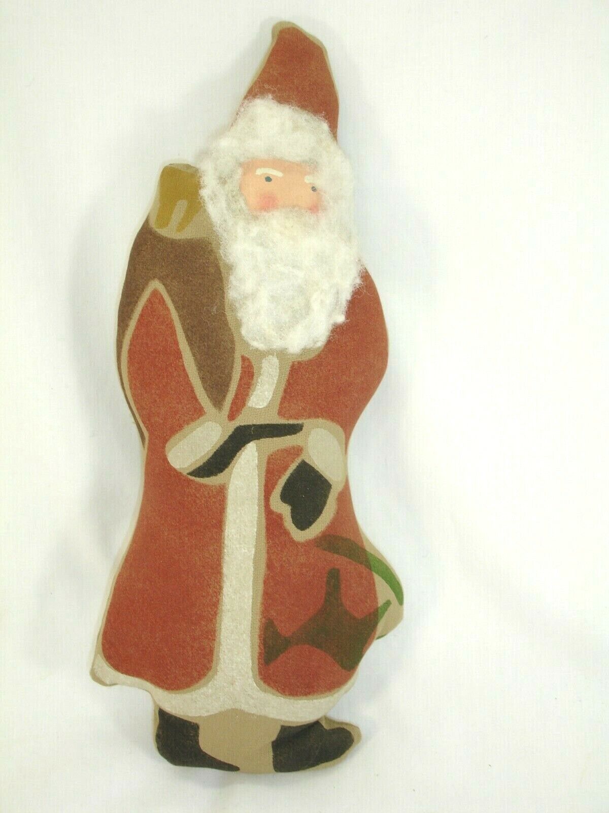 Handcrafted  Cloth Santa Doll or Figurine  Hand Painted, 13 Inches