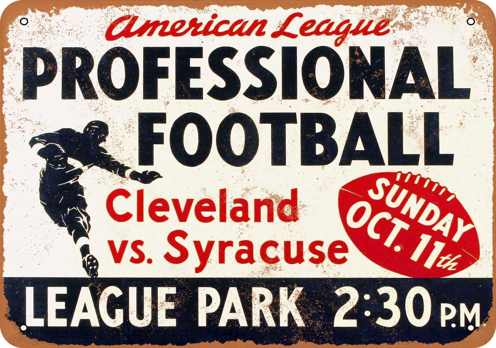 Metal Sign - 1936 American Football League -- Vintage Look