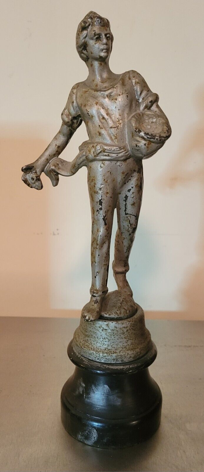 Antique Cast Bronze Spelter Man Figurine Statue