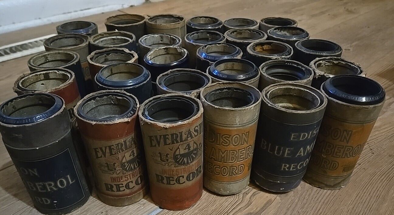 Lot of 30 Antique Edison Phonograph Cylinder Record Mixed Blue Amberol #1