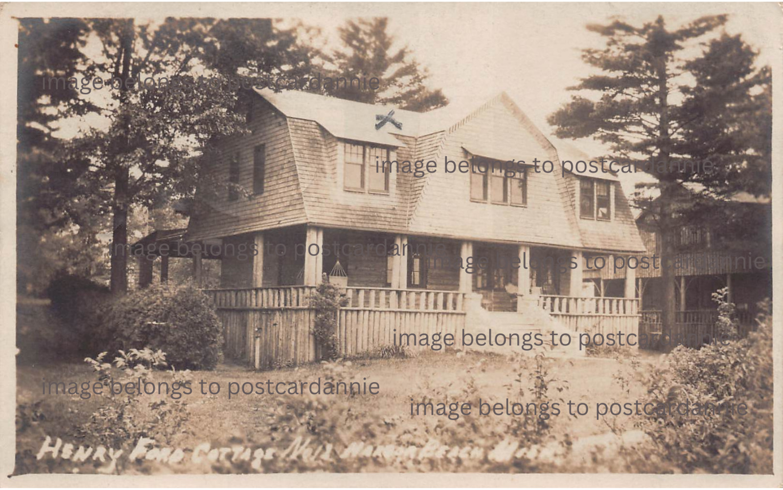 RPPC Harbor Beach Michigan Henry Ford Cottage Summer Home Photo Vtg Postcard Y9