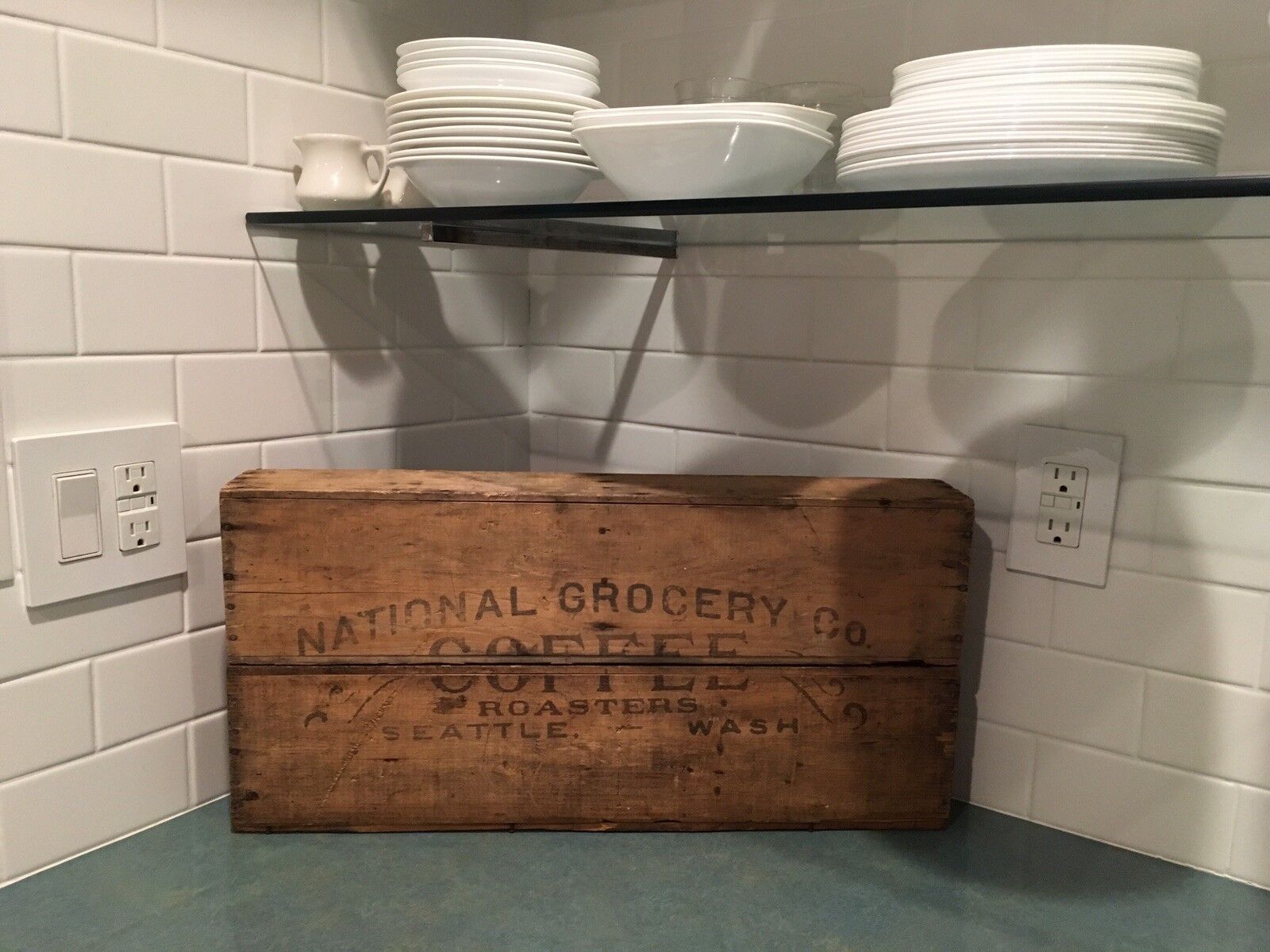 National Grocery Co Coffee roasters Seattle WA Crate early 1900s wood mercantile