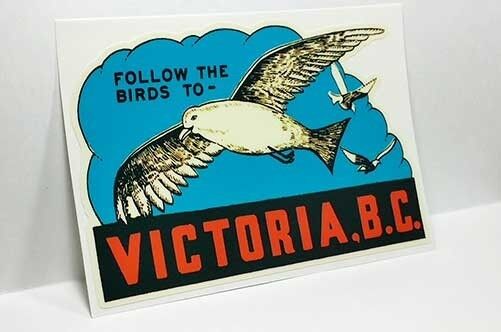 VICTORIA B.C. Canada Vintage Style Travel Decal, Vinyl Sticker, luggage label