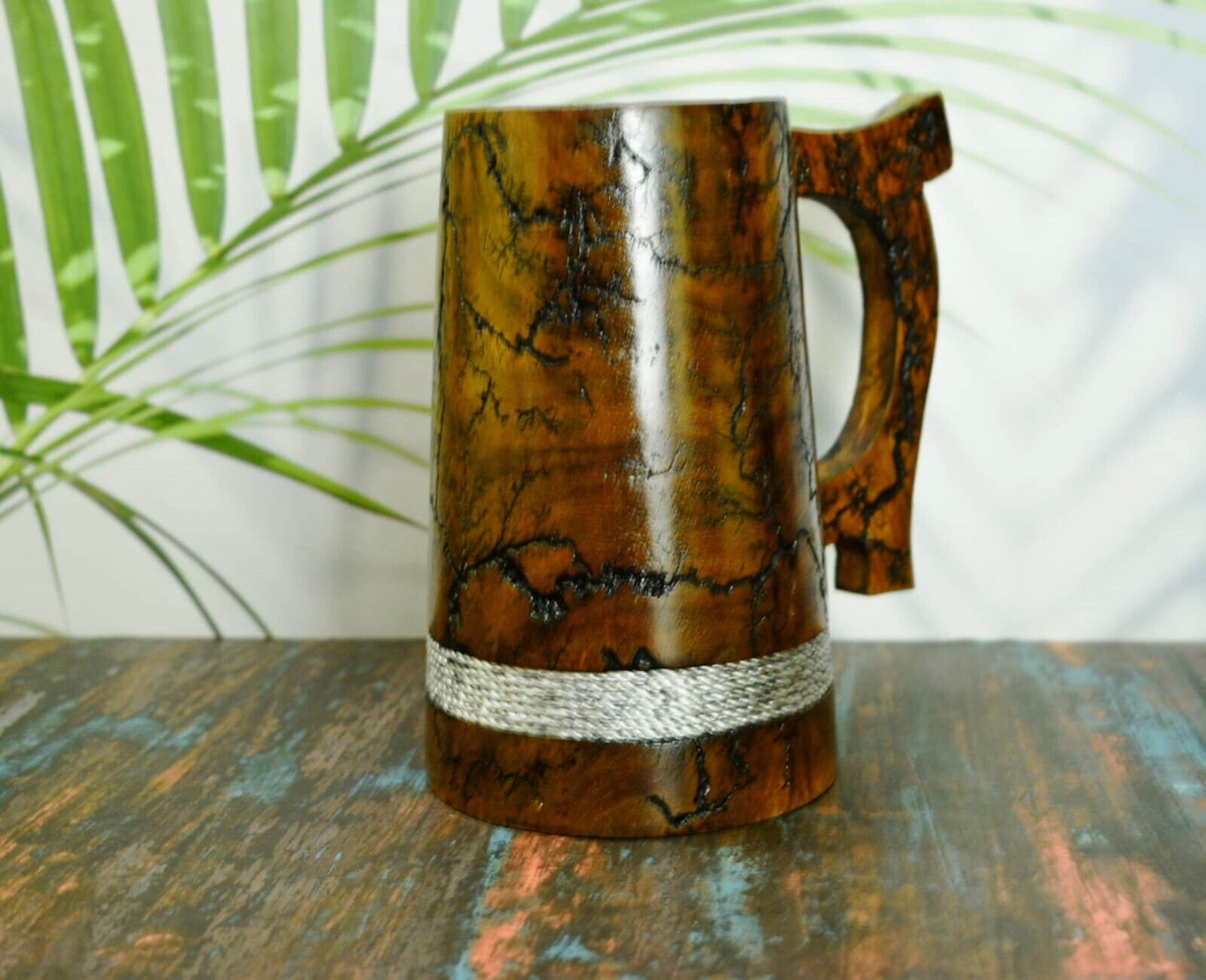 Viking Style 22OZ Wooden beer mug-Drinking Vessel For Pubs,Bars Tankard beer mug
