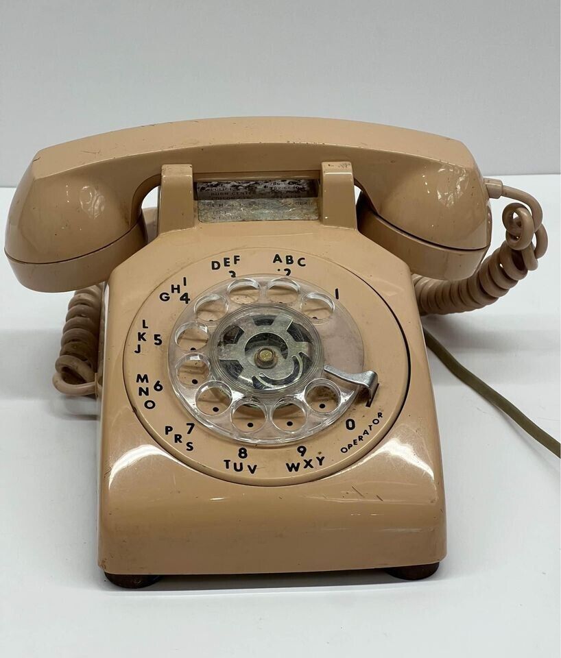 Vintage ITT Beige Rotary Dial Telephone Phone