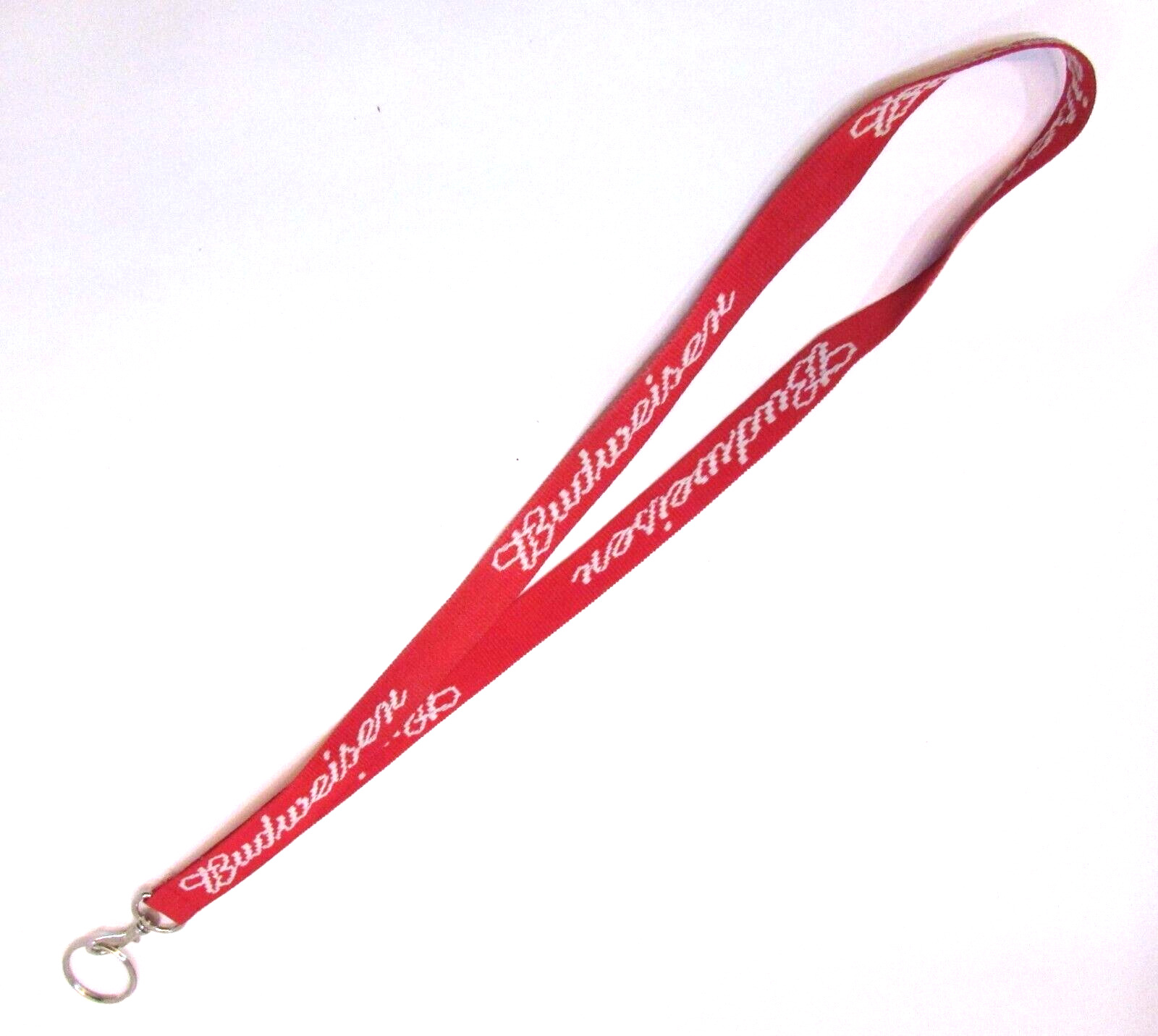 Vintage 1990\'s Red White Budweiser Beer ID Whistle Lanyard Neck Strap Snap Hook