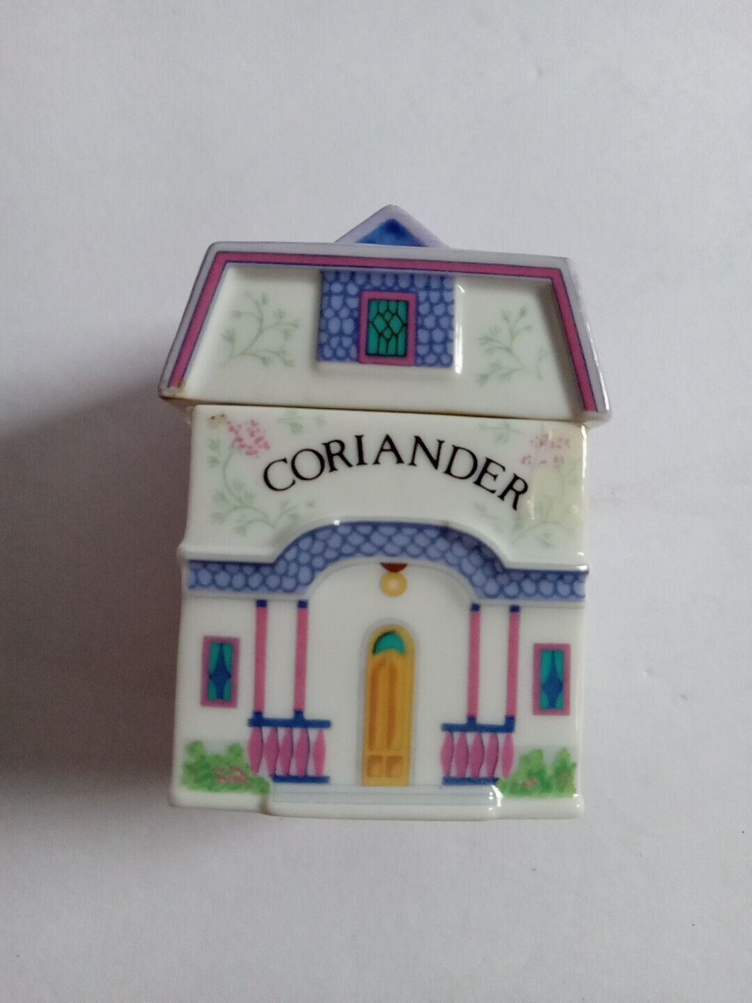 Vintage 1989 Lenox Spice Village Coriander House Porcelain Jar With Lid