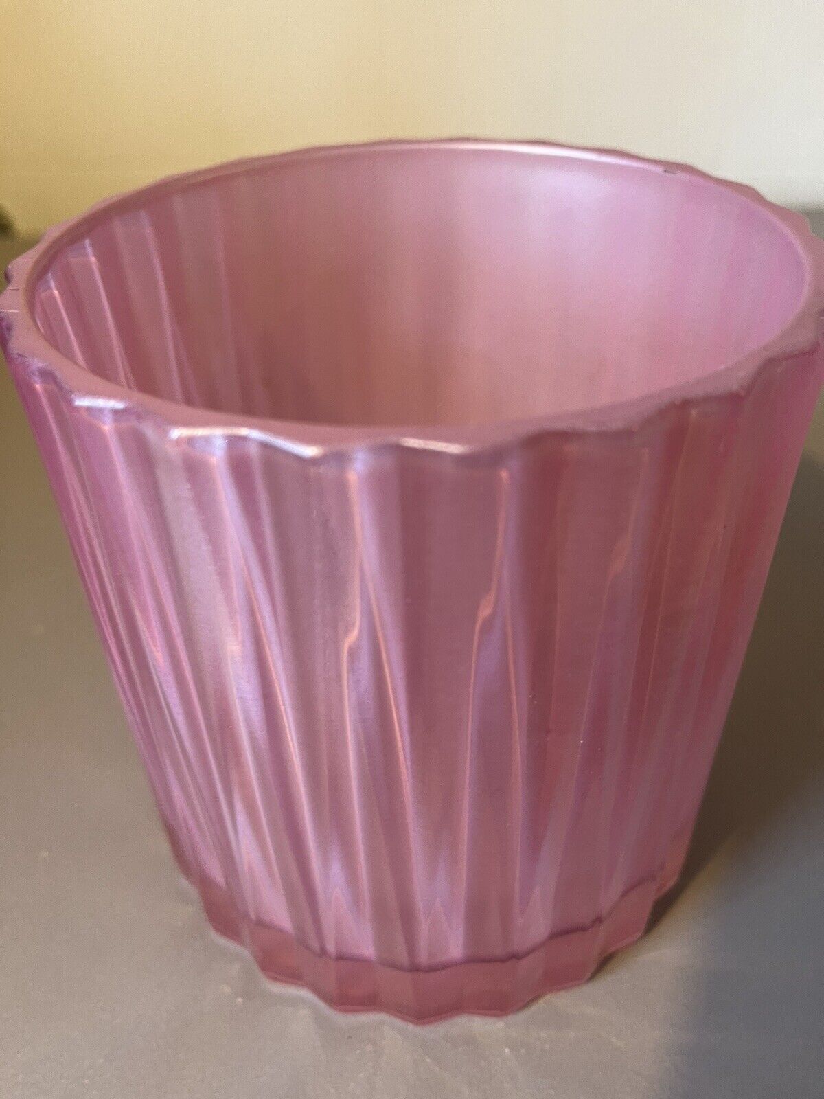 Teleflora Pink Shimmer Ribbed Vase Small Pot