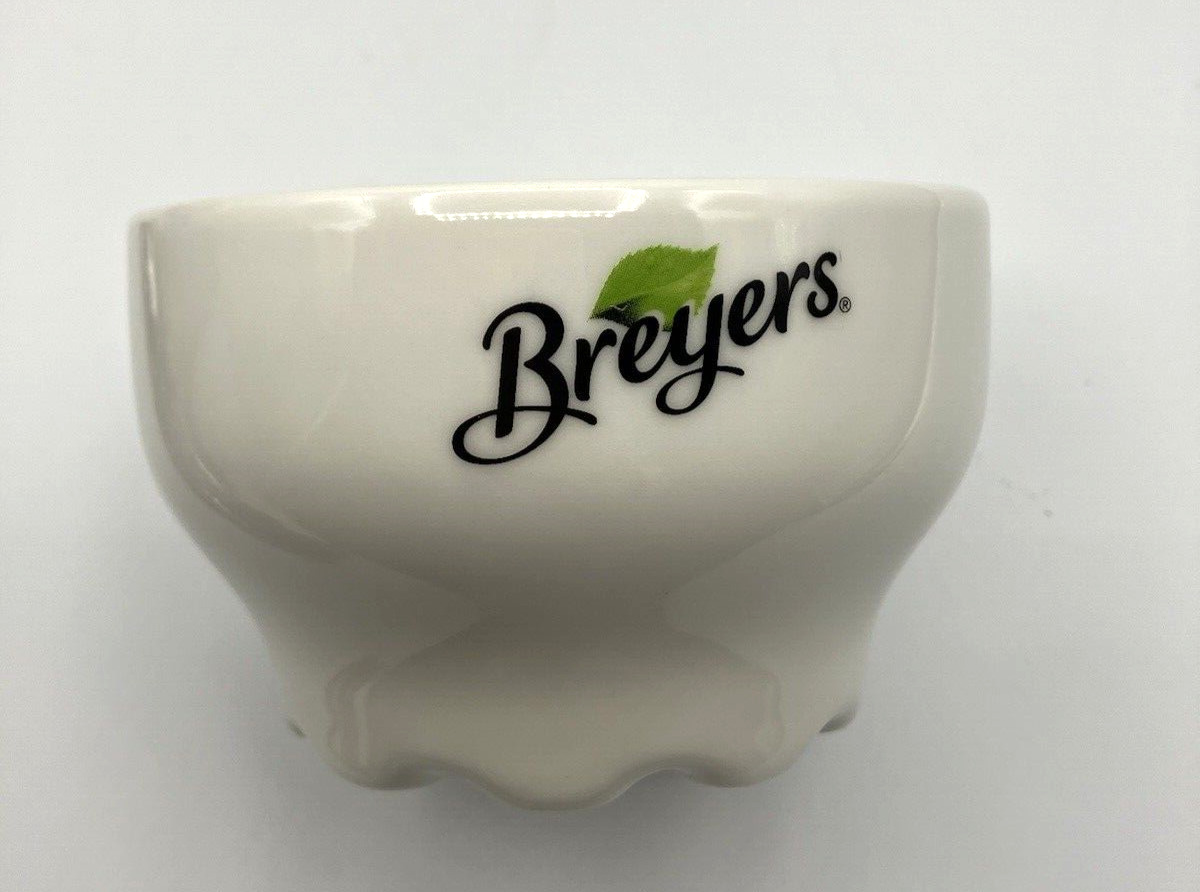 Breyers Ice Cream Sundae Bowl Ceramic White with Logo New