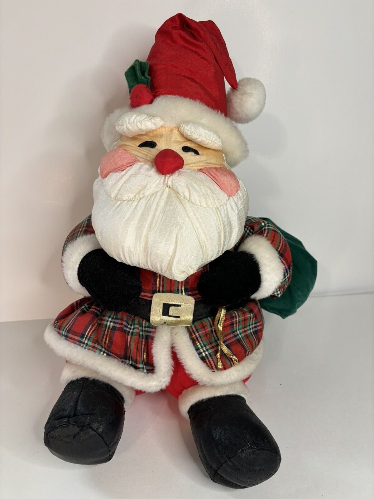 Vtg 1993 International Silver Santa Claus 15” Stuffed Nylon Christmas Plush