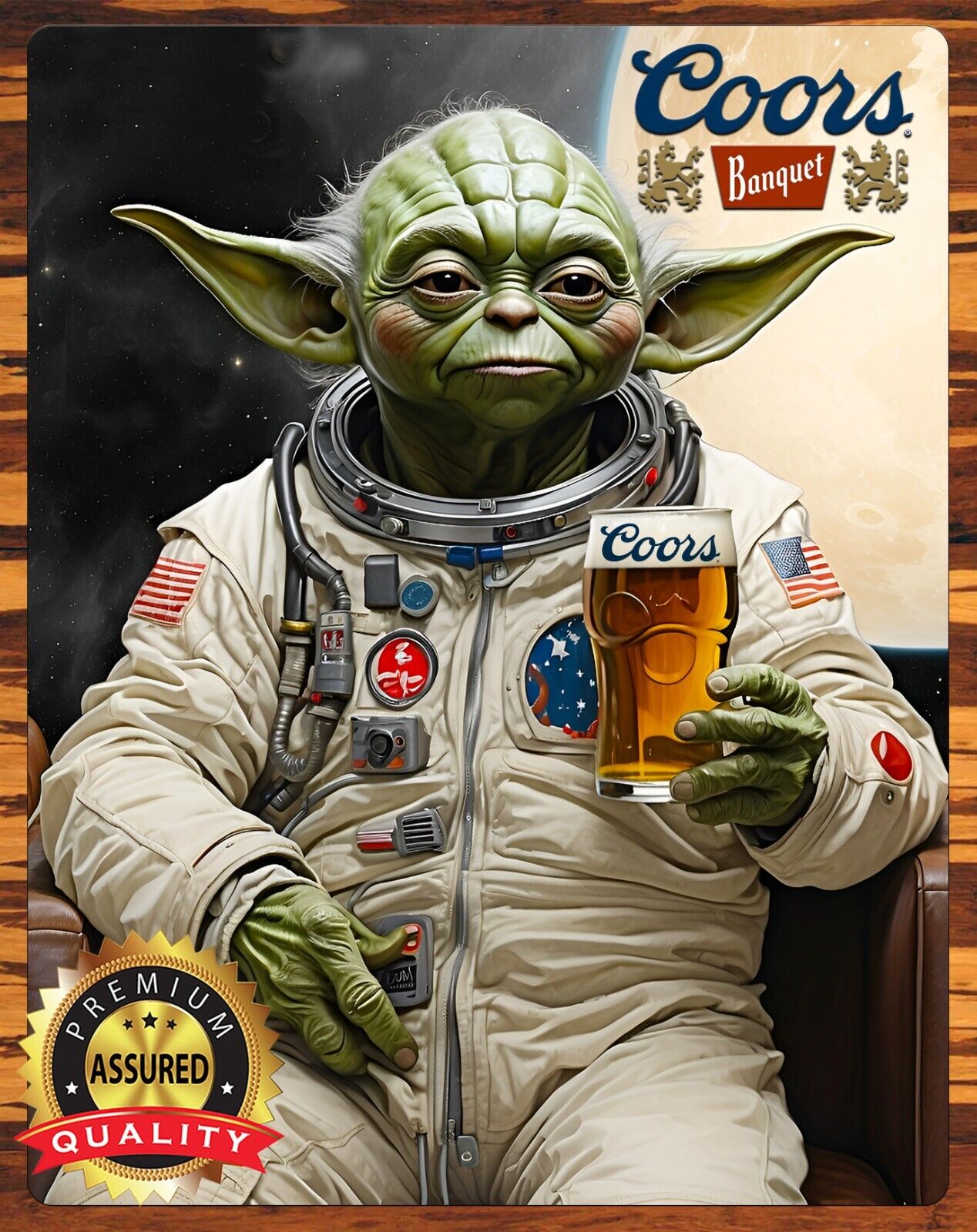 Coors Banquet - Yoda - Star Wars - Rare - Metal Sign 11 x 14