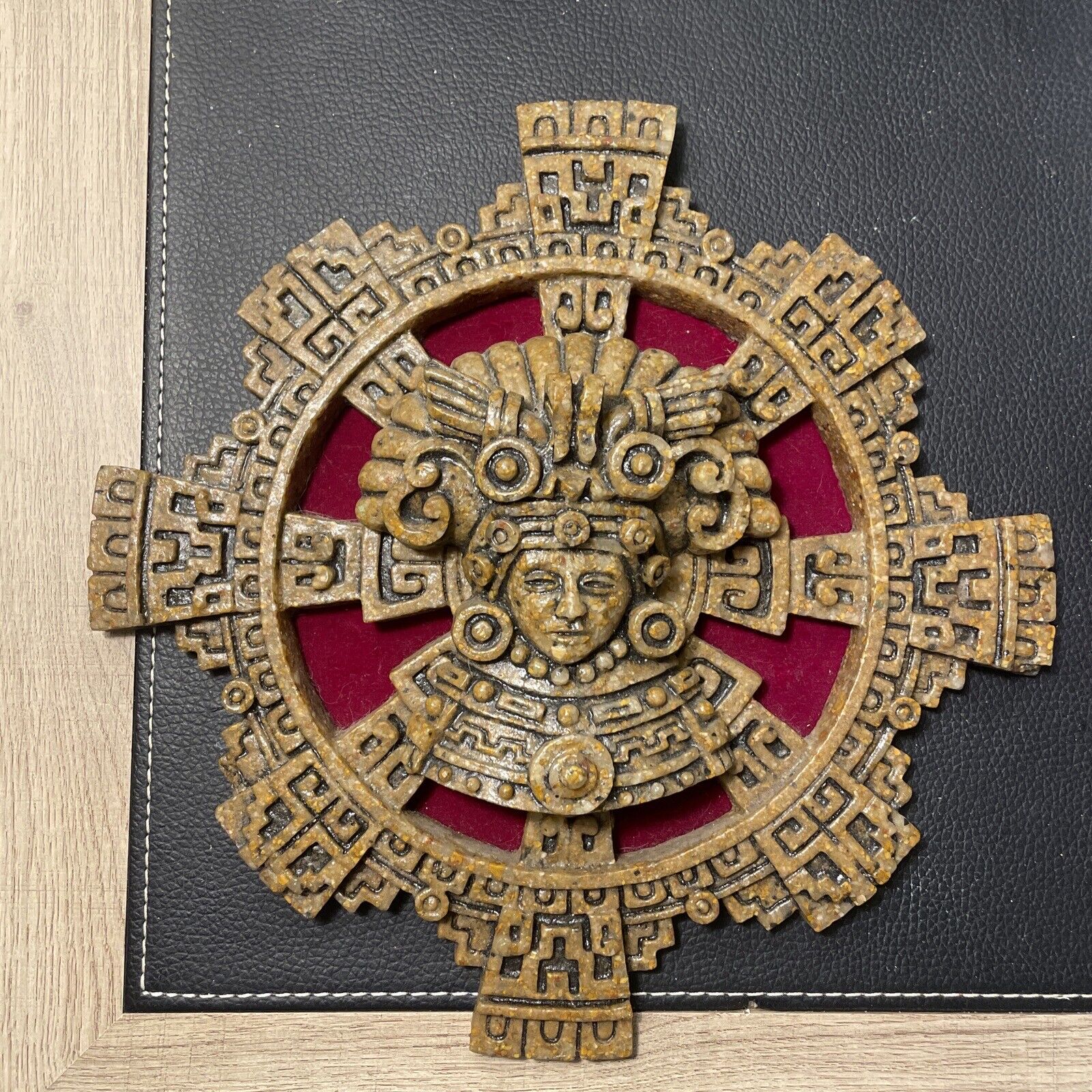 Aztec Vintage Sun Stone Mayan Artifact 11 In. Diameter