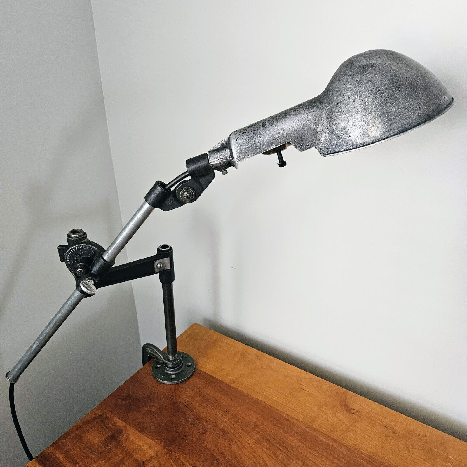 Vintage Industrial Lamp. Woodward Industrial Lamp. Steampunk Desk Lamp.