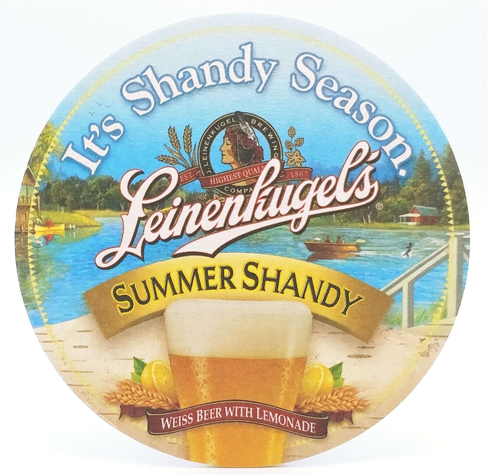 2008 Leinenkugel's Summer Sandy Beer Coaster--R450+