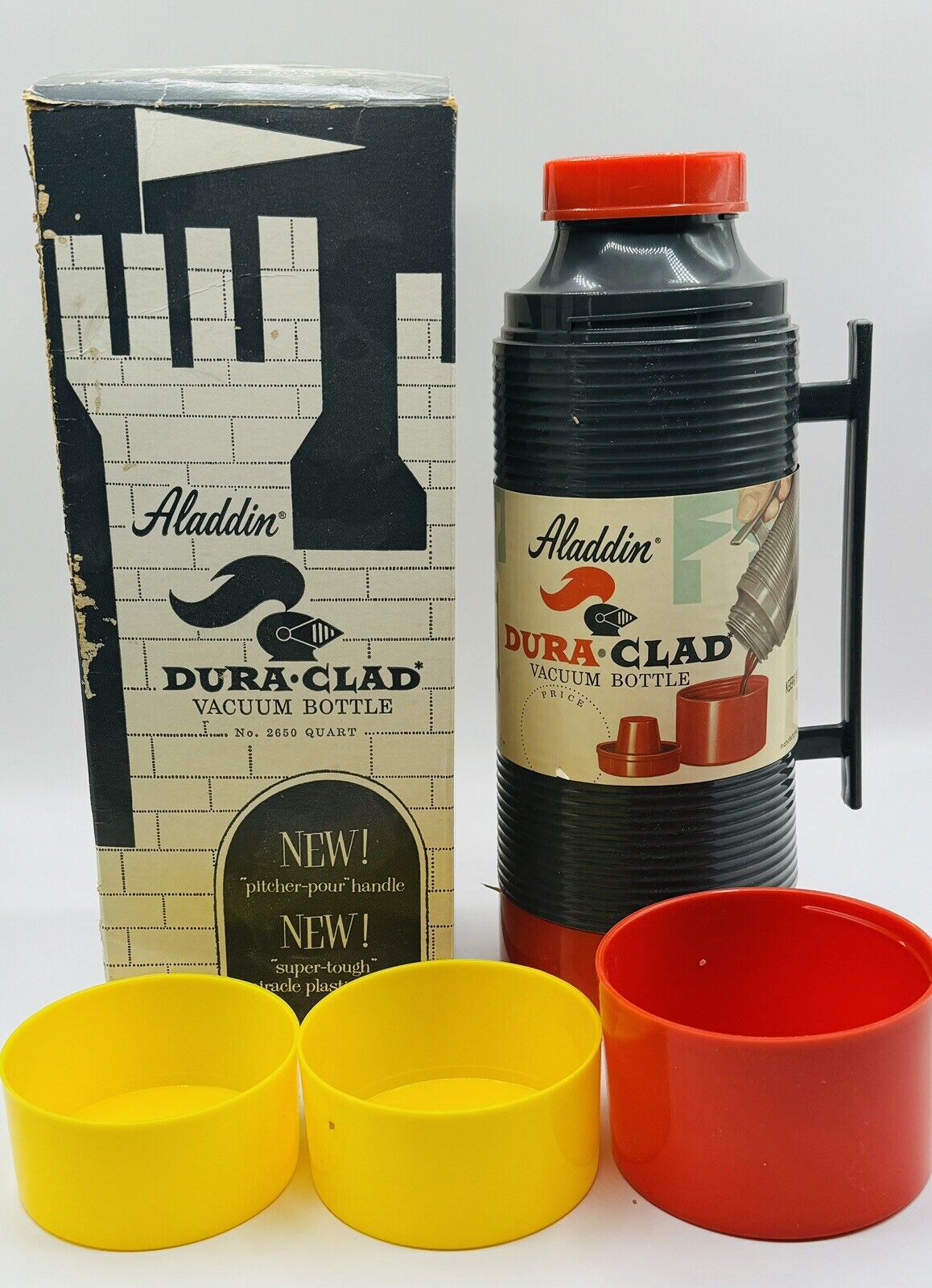 Vintage/Retro Aladdin DURA-CLAD 1 Pint Vacuum Bottle 2630 Thermos NIB