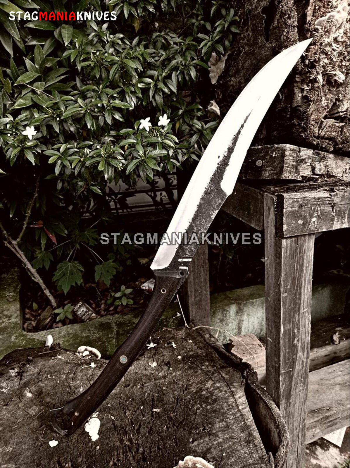 30\'\' Hand Forged J2 Steel Hunting Bowie Machette Knife Sabre Large Sword Vintage