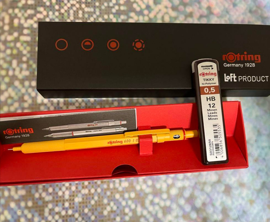 Rotring 600 Loft Limited Color Yellow Mechanical Pencil 0.5 mm New with Box