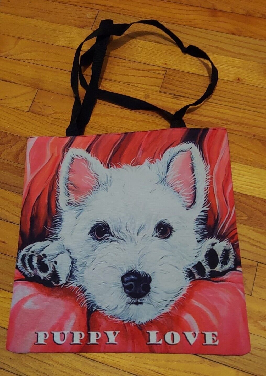 West Highland White Terrier Westie Dog Puppy Purse Reusable Tote Book Shop Bag 