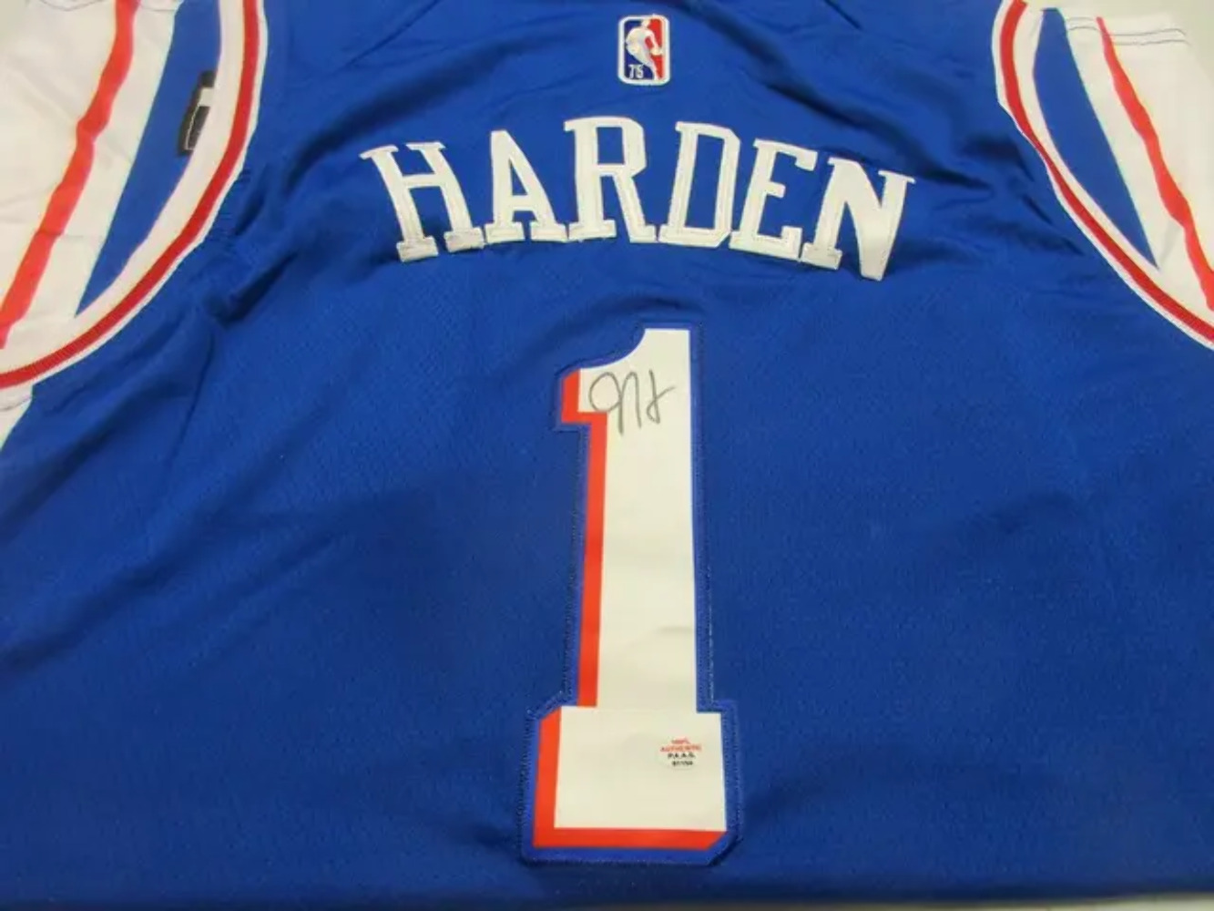 James Harden of the Philadelphia 76ers signed autographed basketball jersey PAAS