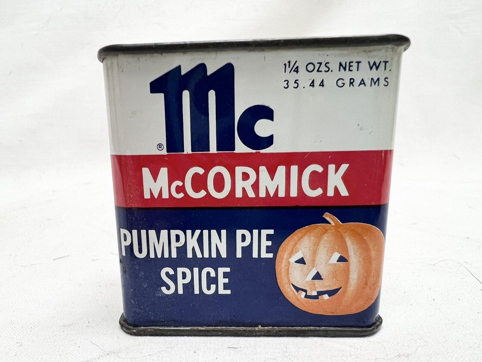 Old Spice Tin McCORMICK PUMPKIN PIE SPICE Can Old HALLOWEEN PUMPKIN on Front