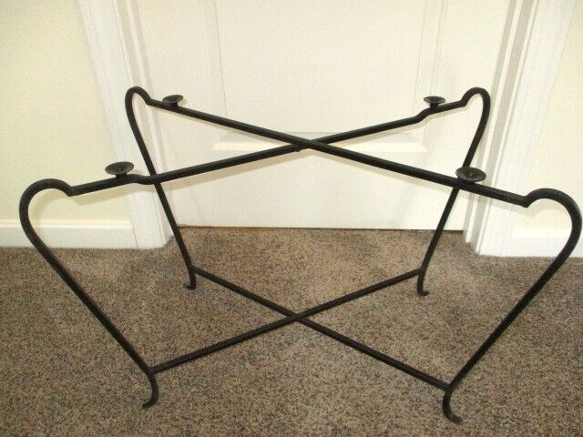 Large Iron Hand Made Antique Stand for Tole Tray, Serving, Coffee, or End Table