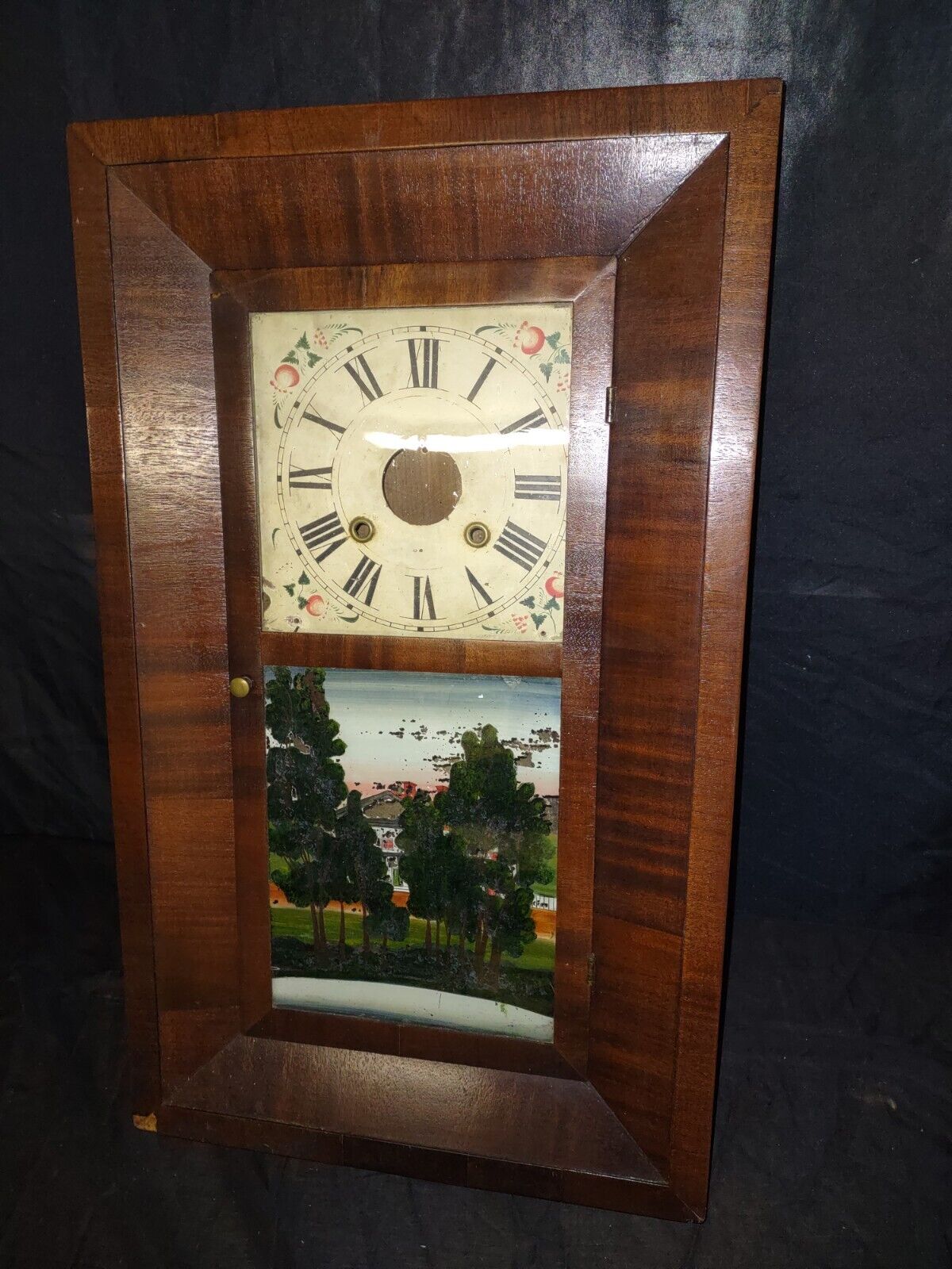 Antique Elisha Hotchkiss Wall Clock Weight Driven Clock Case Only  Parts Repair 