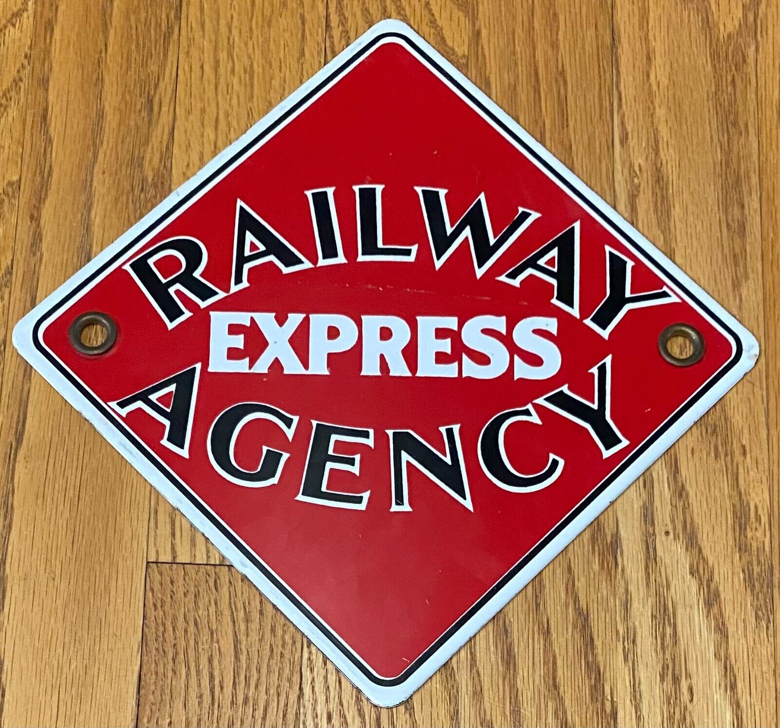 Vintage Railway Express Agency REA Porcelain Sign Plaque 11\