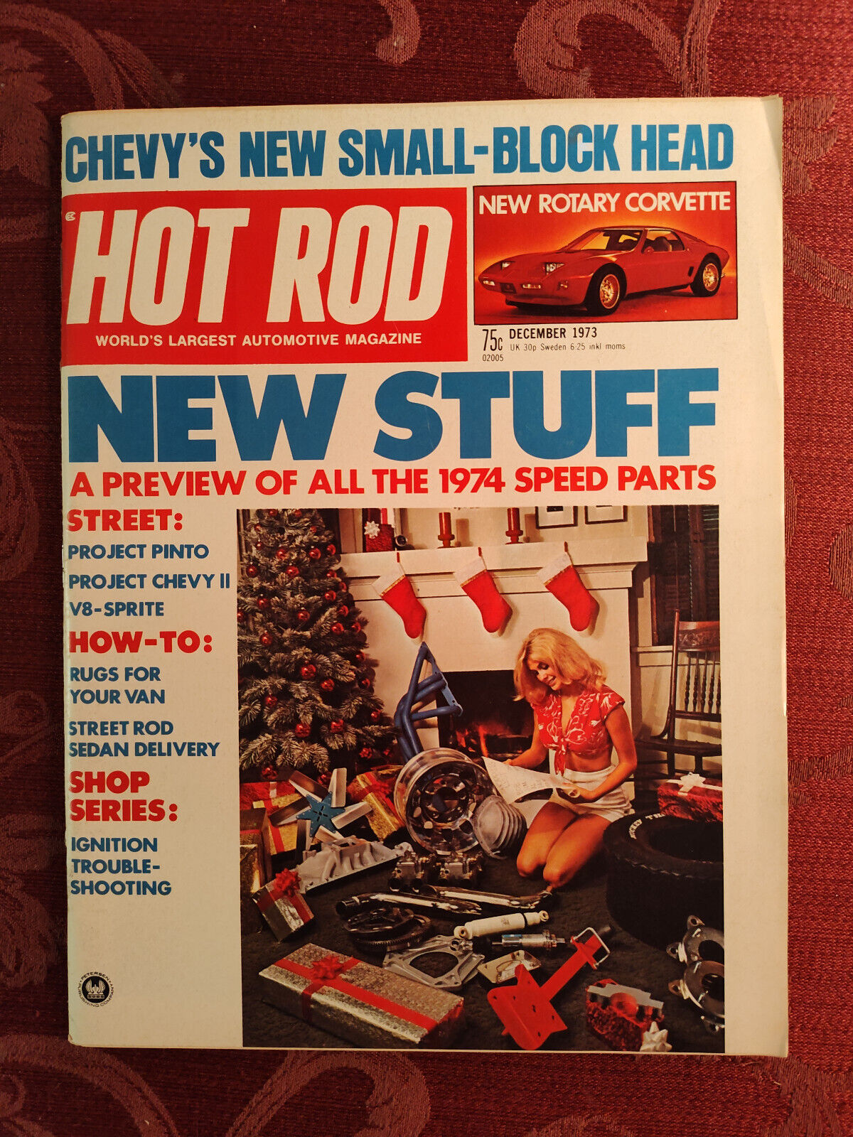Rare HOT ROD Car Magazine December 1973 Christmas Colleen Camp
