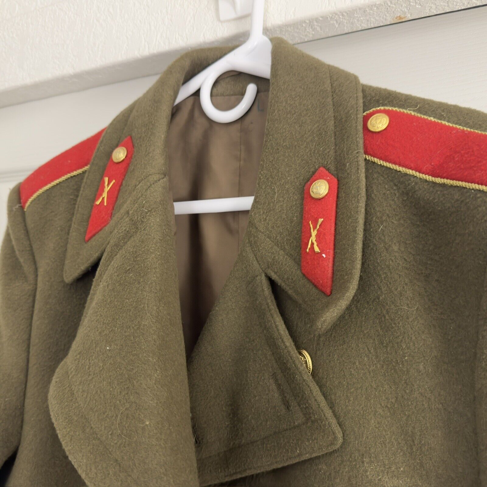 Vintage Hungarian Military Army Uniform Cold Weather Coat Wool