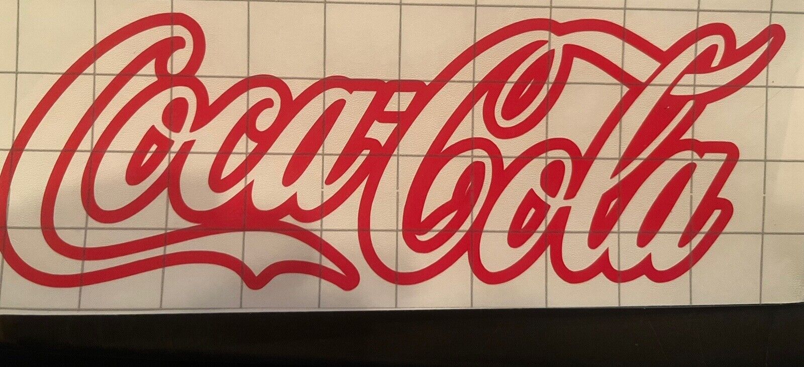 TWO New (OFF SET) Coca-Cola Coke Logo Decal Sticker Die-Cut Vinyl  6”x 2” RED