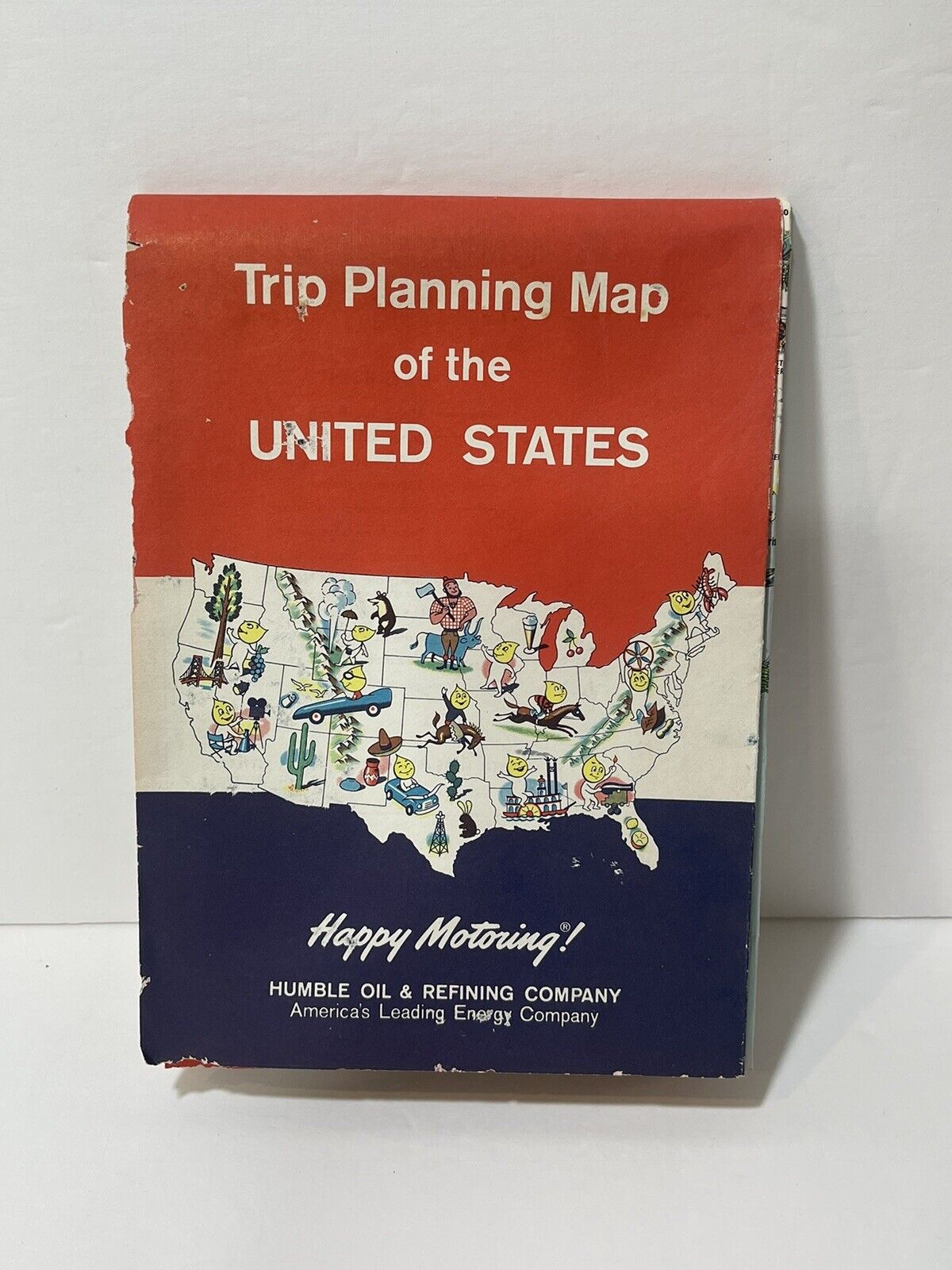 Vintage HUMBLE OIL 1962 Trip Planning Map of the  United States USED