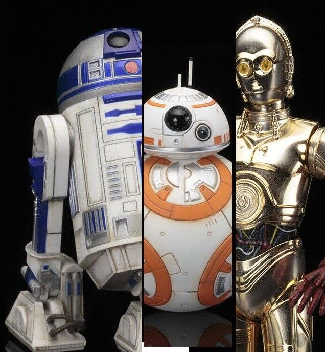 Kotobukiya ArtFx Star Wars Pre-Painted Figurine: C-3PO, R2-D2 & BB-8