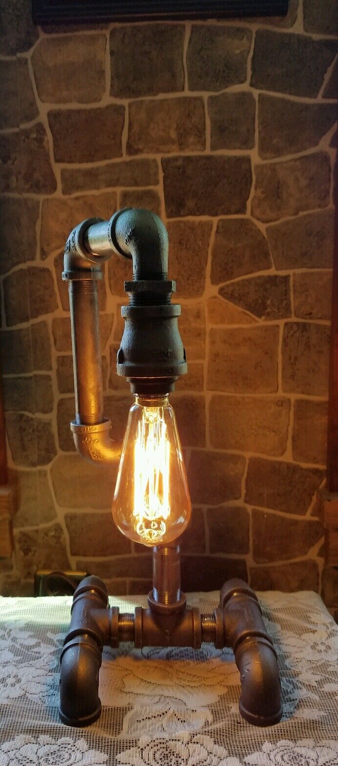  Industrial Vintage  Steampunk style Lamp with edison bulb