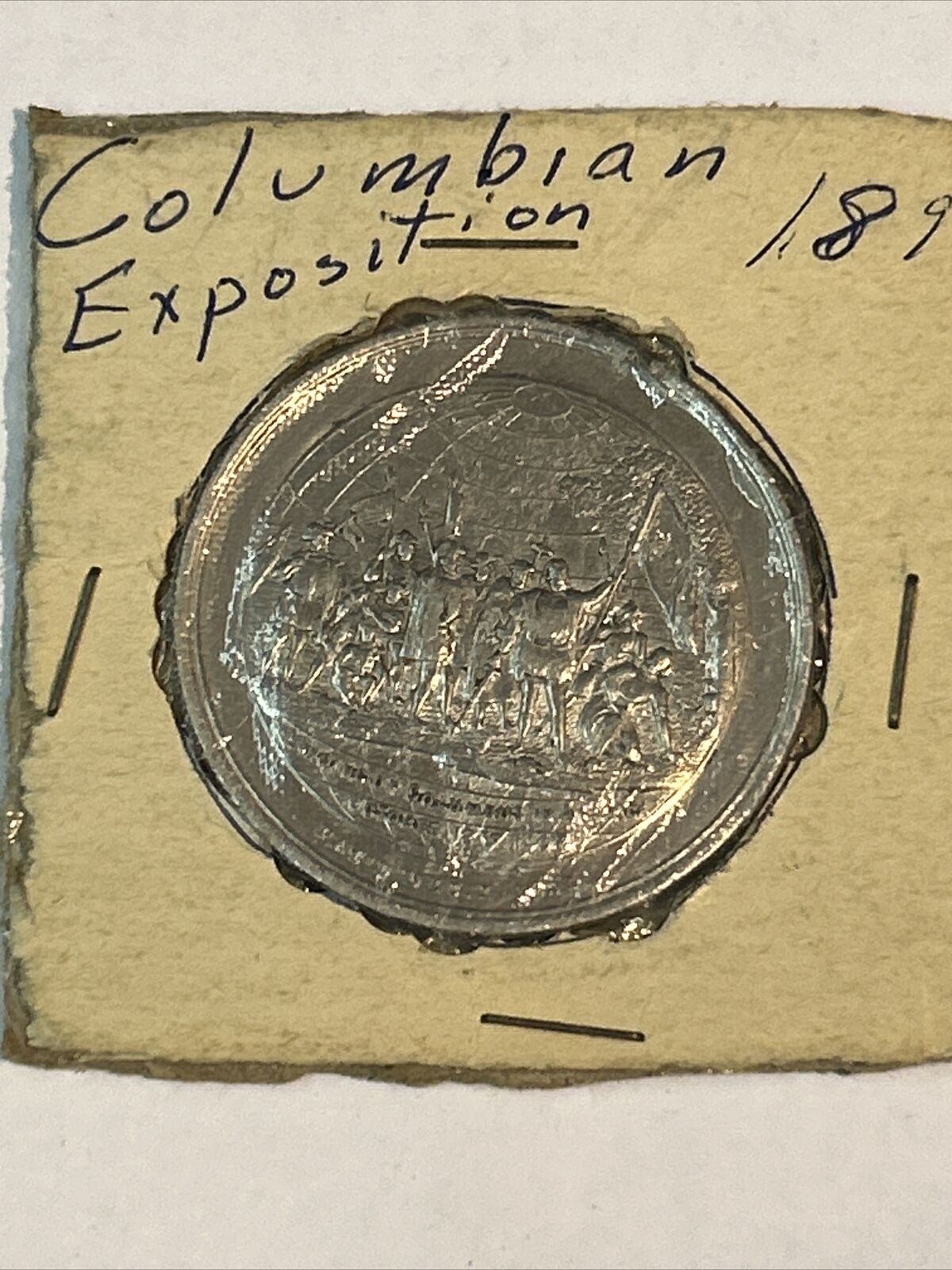 1892 1893 World Columbian Exposition Chicago Worlds Fair Token Coin Aluminum