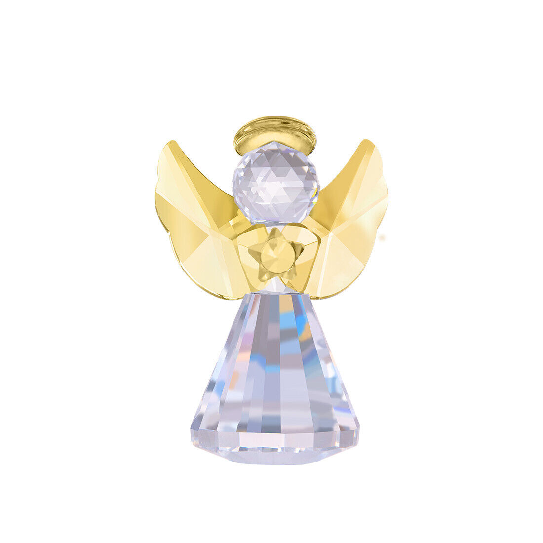 Yellow Crystal Angel Figurine Collectible Glass Angel Ornament Home Decor