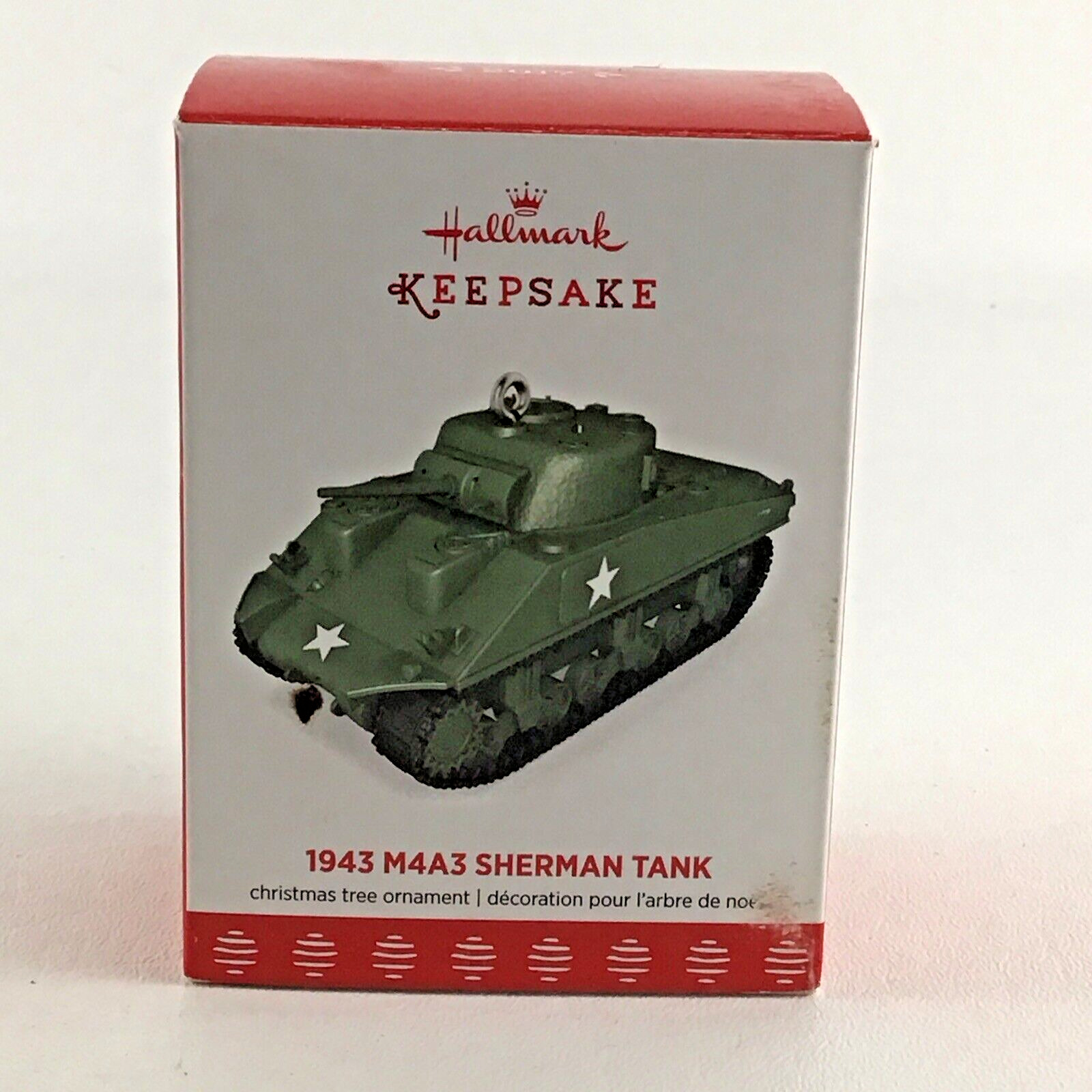 Hallmark Keepsake Christmas Ornament 1943 M4A3 Sherman Tank Army Vehicle 2017