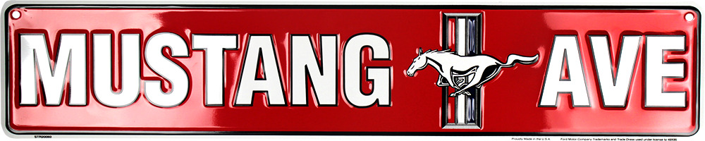 Ford Mustang Ave Street Aluminum Wall Man Cave Sign