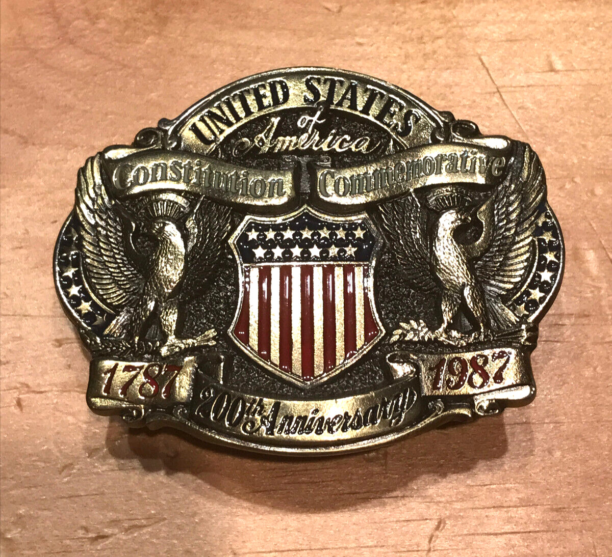 VINTAGE UNITED STATES OF AMERICA 200th ANNIVERSARY CONSTITUTION BELT BUCKLE