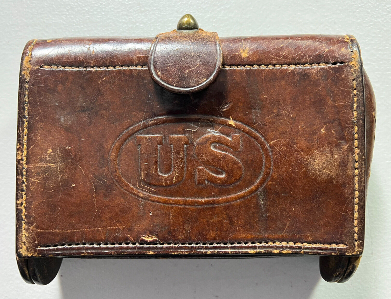 Early 1904 US Military Leather Bullet Ammo Pouch Cartridge Rock Island Mckeever