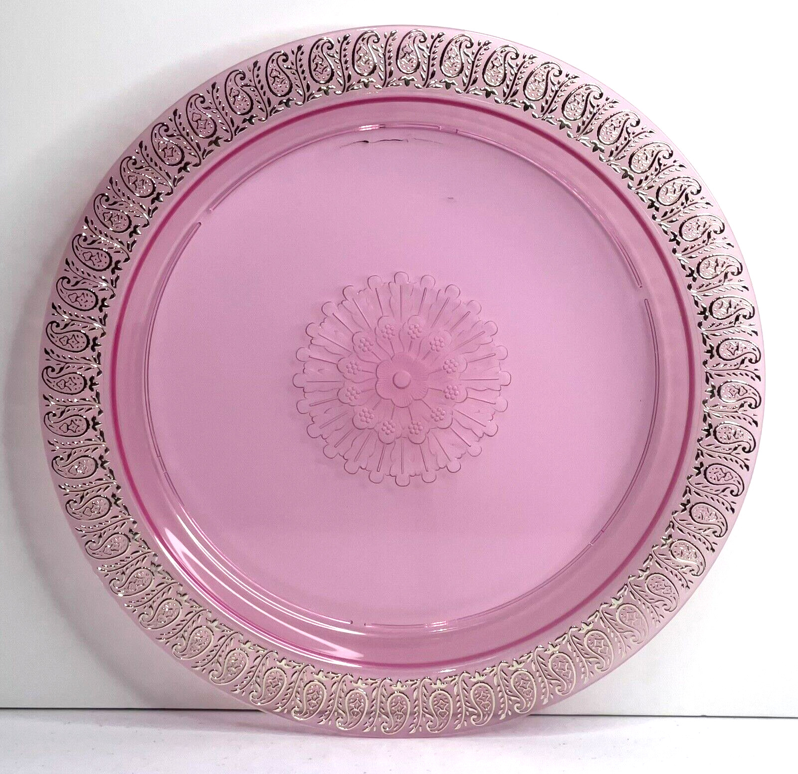 Avon Elusive Vanity Tray Round Pink Plastic 11-3/8\