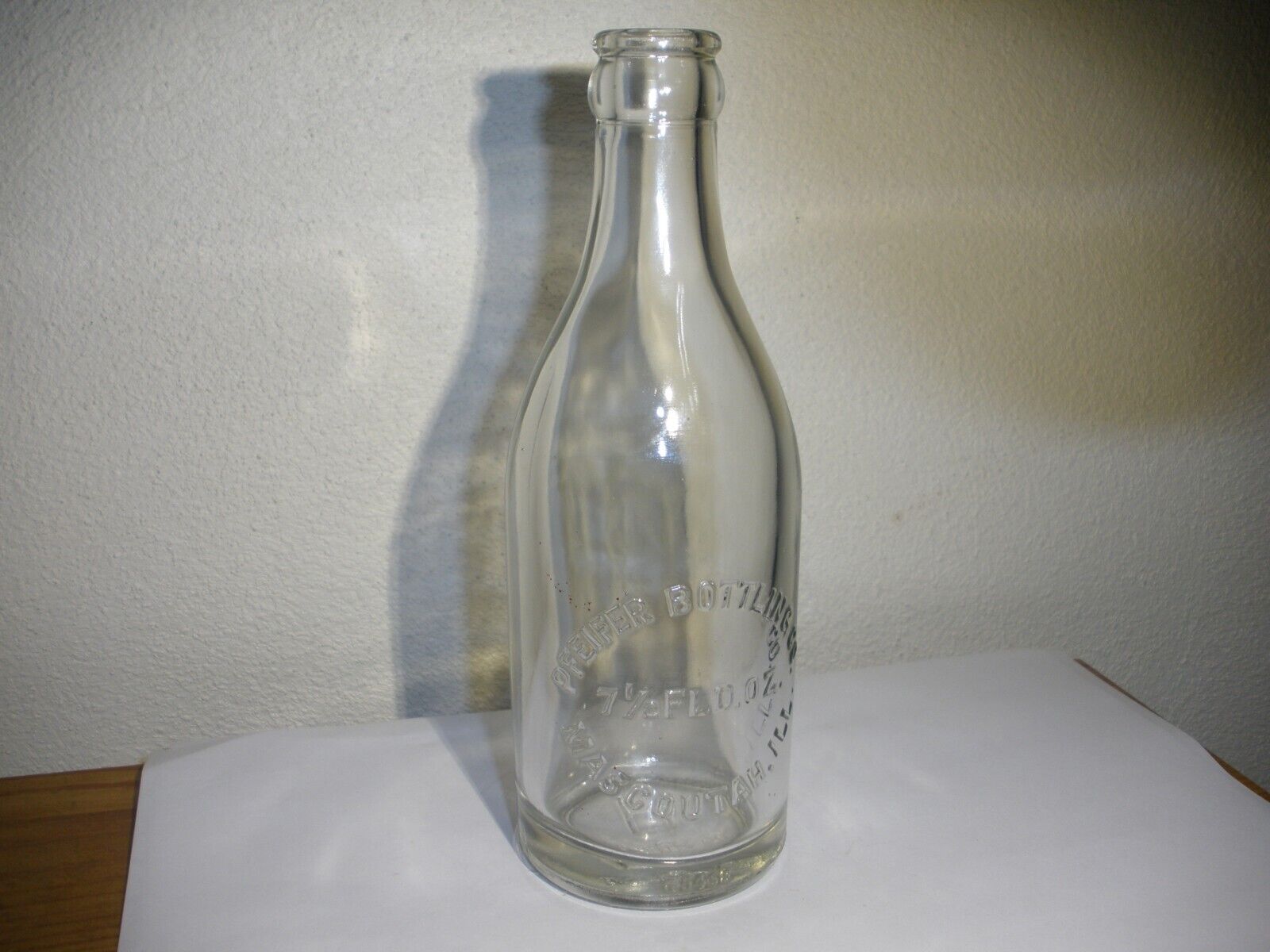 Vintage PFEIFER Bottling Co. Mascoutah, ILL.  7 1/2 oz. Embossed Soda Bottle