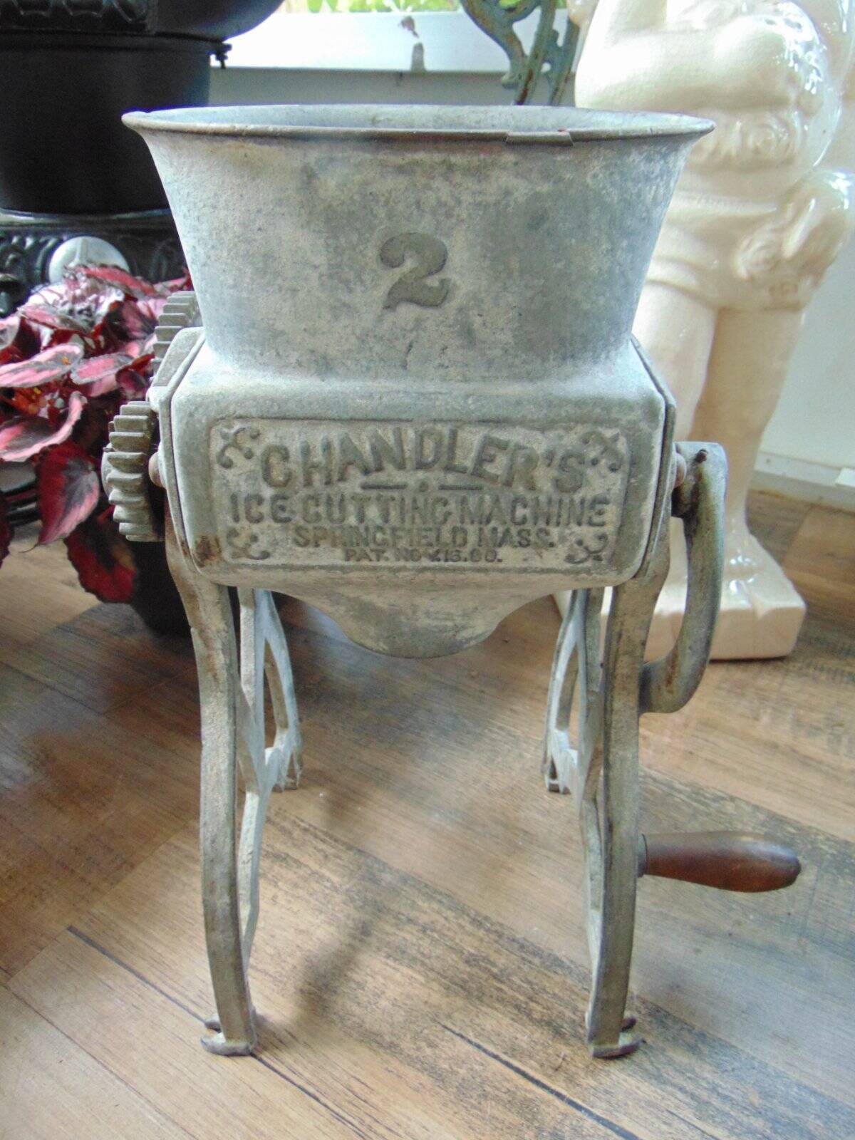 primitive old antique CHANDLER'S ICE CUTTING MACHINE #2 ~ pat Nov 16,1880