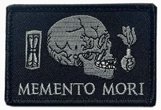 Memento Mori Embroidered Patch [3.0 X 2.0 inch - Hook Fastener Backing -MM7]
