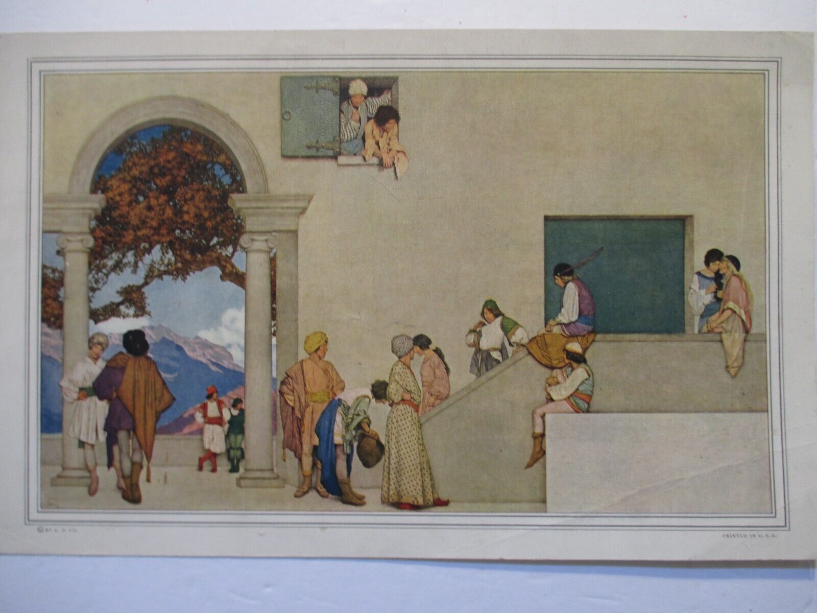 MAXFIELD PARRISH Subscription card for saturday evening post RARE very nice colo
