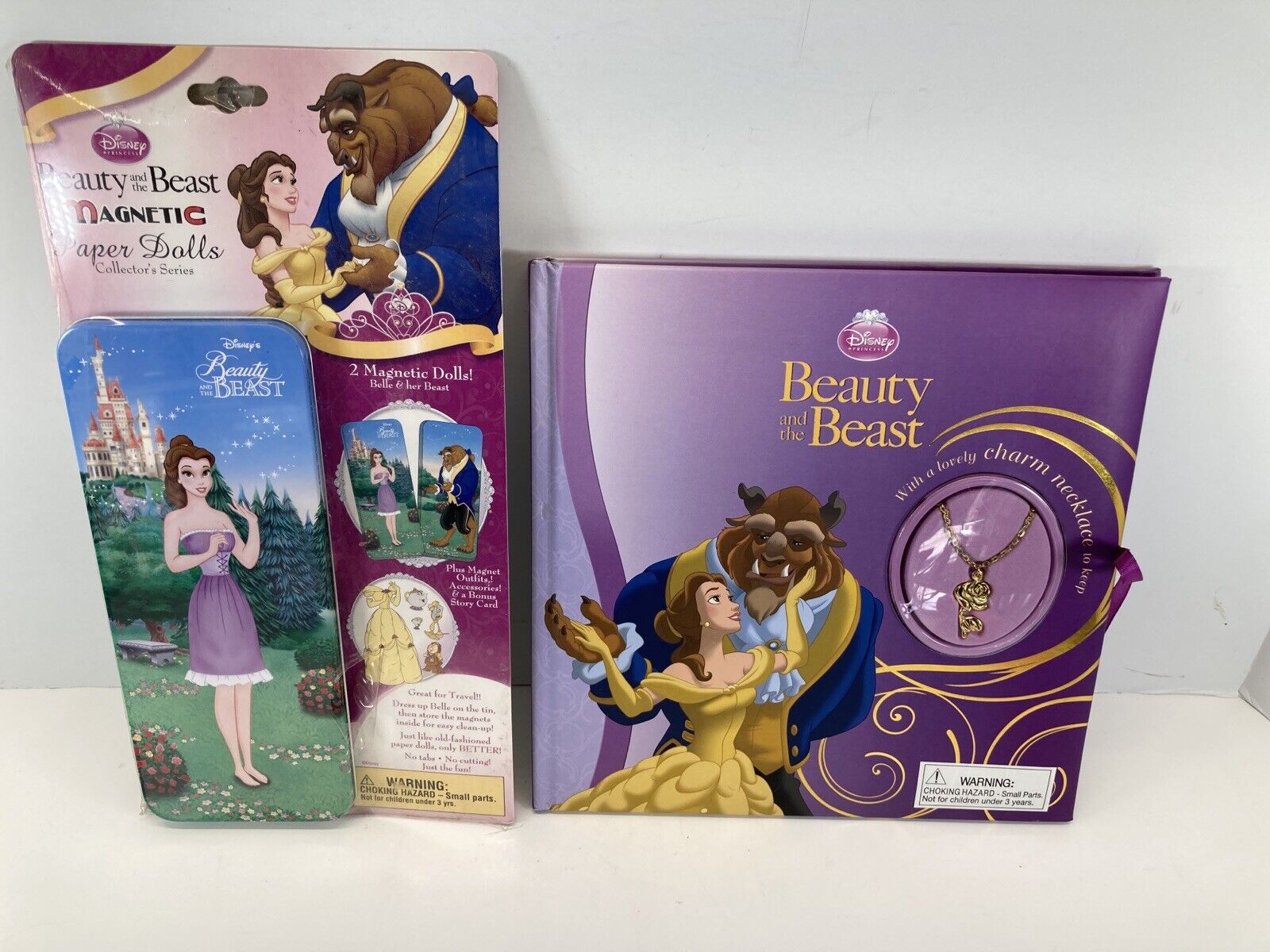 Disney Beauty & The Best- Book With Charm And Magnetic Paper Doll Gift Pack New
