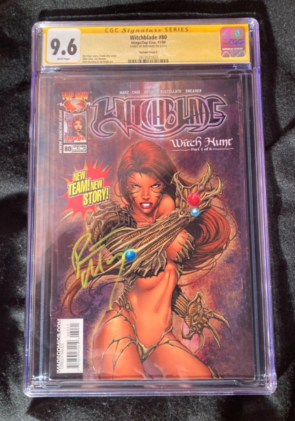 Witchblade #80 9.6 CGC variant cover C signed Ron Marz signature series 2004 Cho